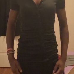 Black Button-Up Mini Dress