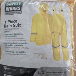 3 piece raincoat suit.