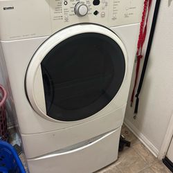 Kenmore He Dryer White With Storage Stand Runs Fully But Let’s Off A Gas Smell