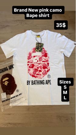 Brand New pink camo  bape shirt