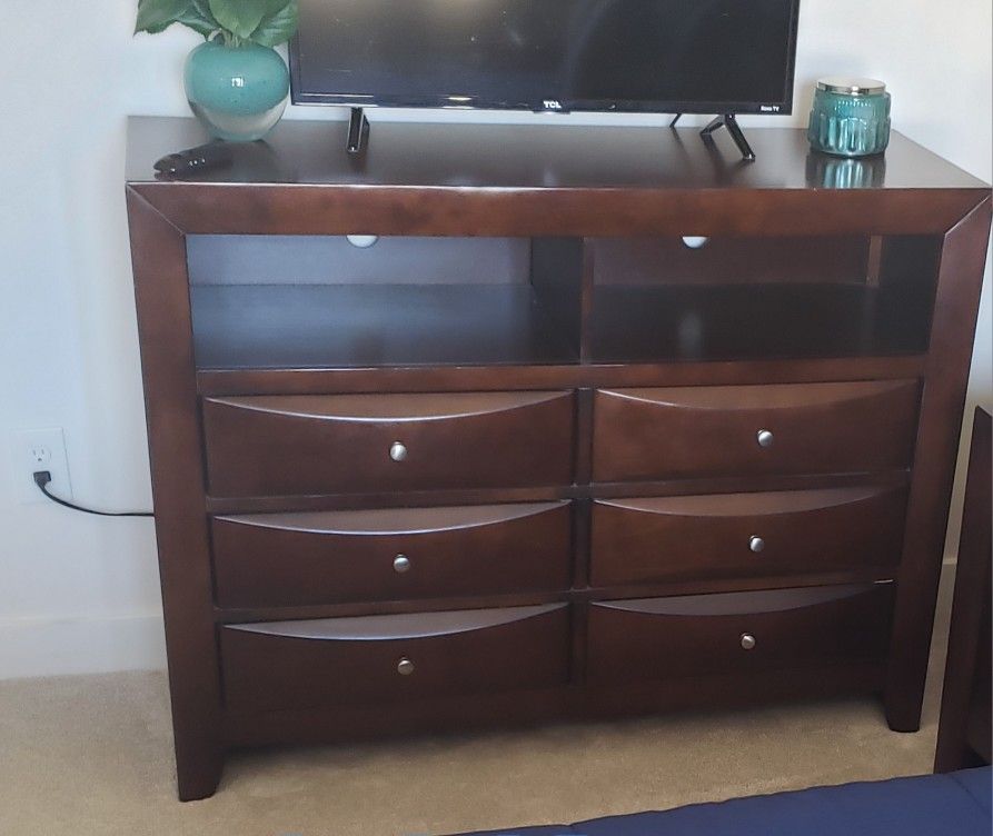 Wooden Dresser with TV Stand