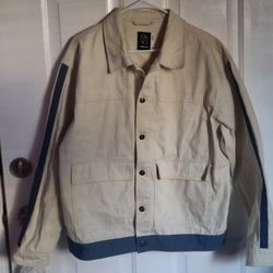 Men's Standard Fit Denim Trucker Jacket Size Large 