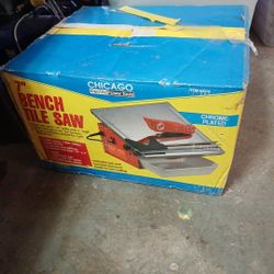 7" CHICAGO TILE SAW<CHROME PLATED NEVER USED>