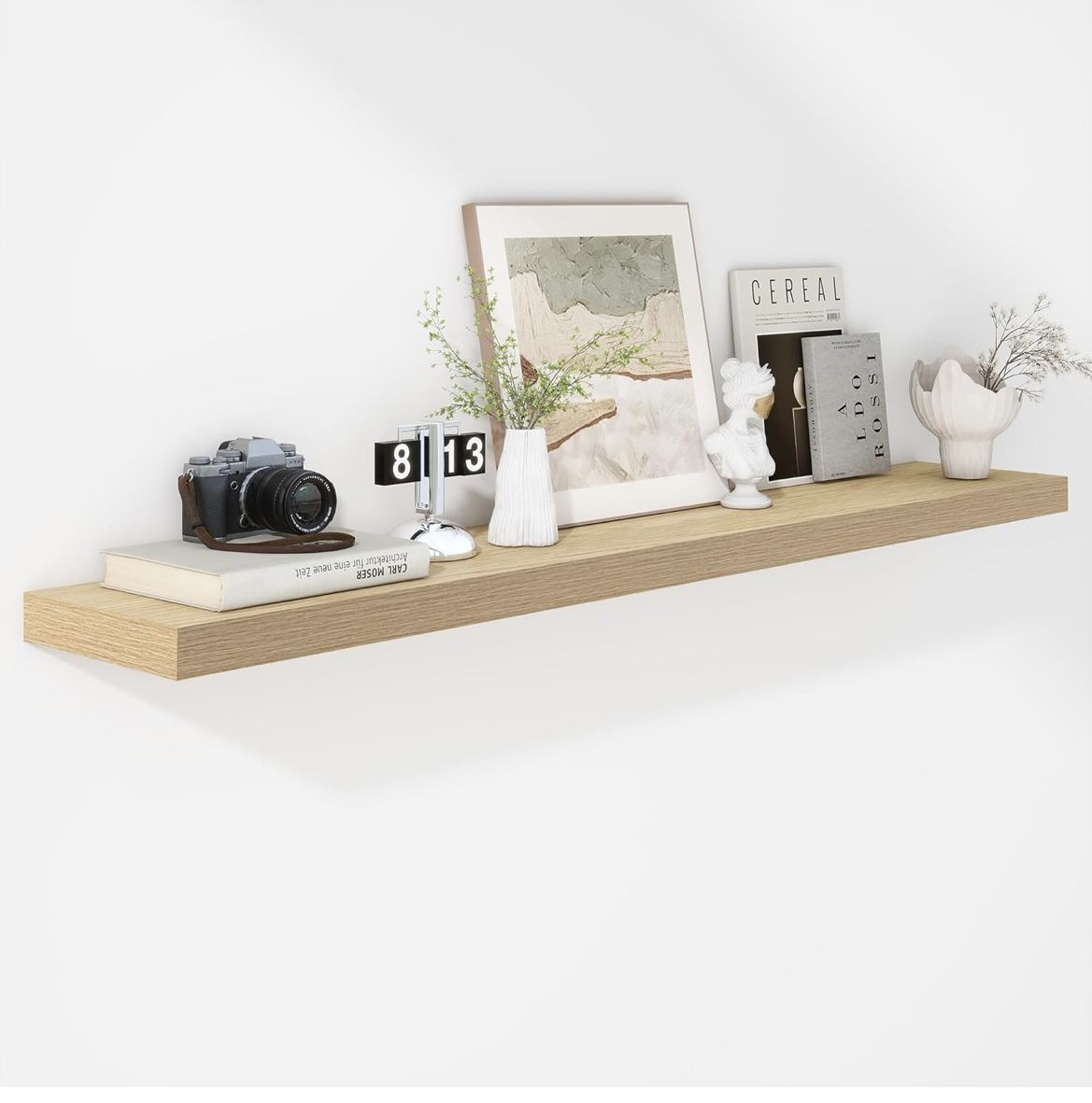 Floating Shelf 55" W x 9" D x 1.8" H - Oak