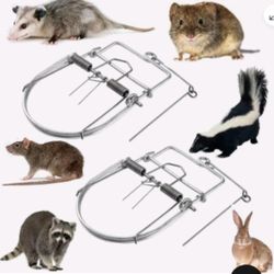 2pcs Small Animals Catch Traps Mouse Trap Spring Trapt Rodent for Rat Rabbit