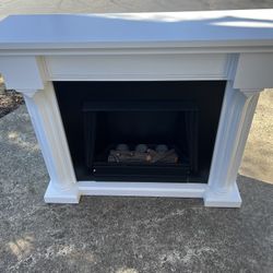 Freestanding Fireplace Wooden (Gel Canister) Fireplace White