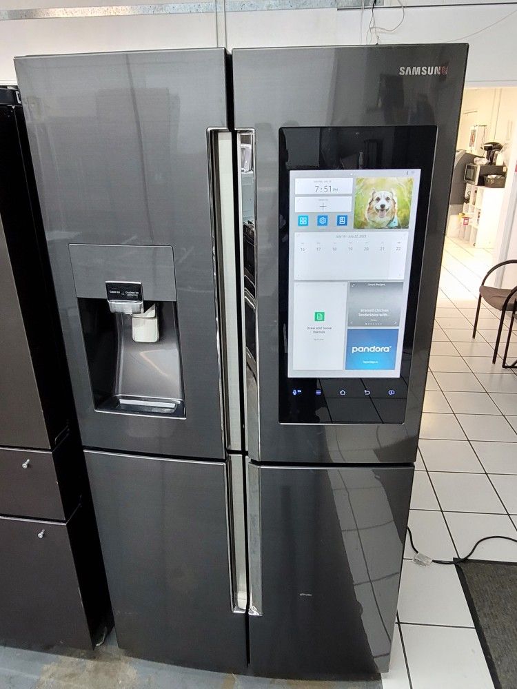 Black Stainless Steel Samsung Flex With Family Hub 4 Door French Door Refrigerator