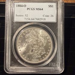 1884-O Morgan Silver Dollar Pcgs ms 64