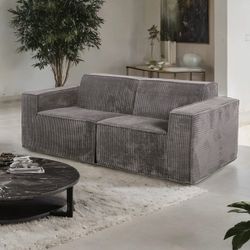 Dark Gray Compressed Foam, Corduroy Couch Loveseat