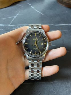 Seiko Presage Automatic Black Dial Gold Markers Stainless Steel