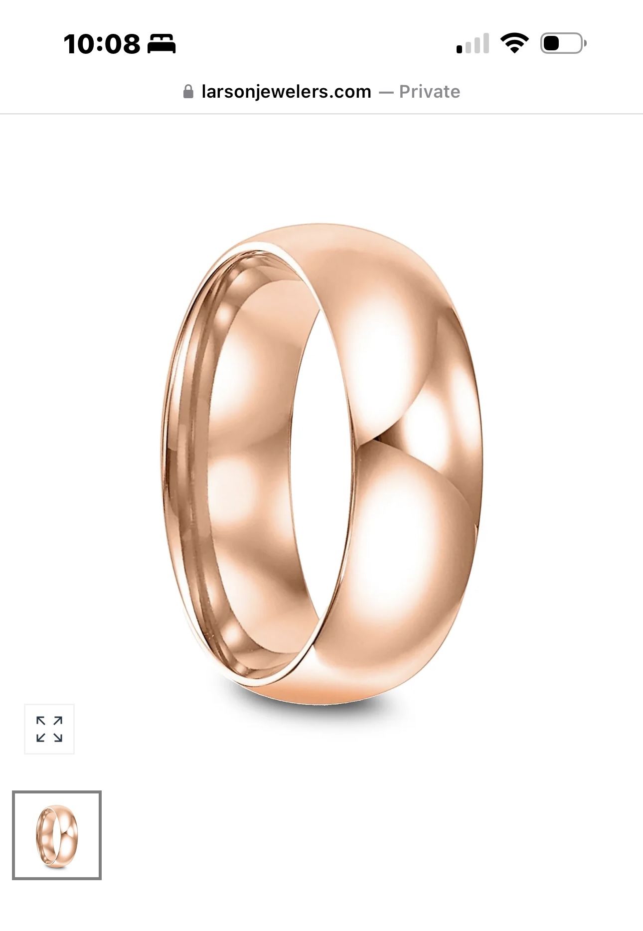 "New" Old stock, Vintage Rose Gold Wedding Band
