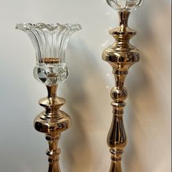 Gold Candle Flower Holder 24”-31”