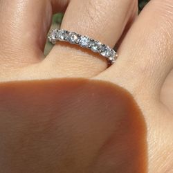 New Moissanite Wedding Band 18K 2.0CT White Gold Plated Sterling Silver Rings