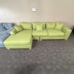 Green Sectional with reversible chaise