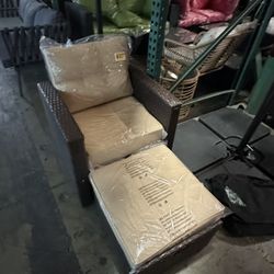 New Outdoor Patio Armchair Ottoman Chaise