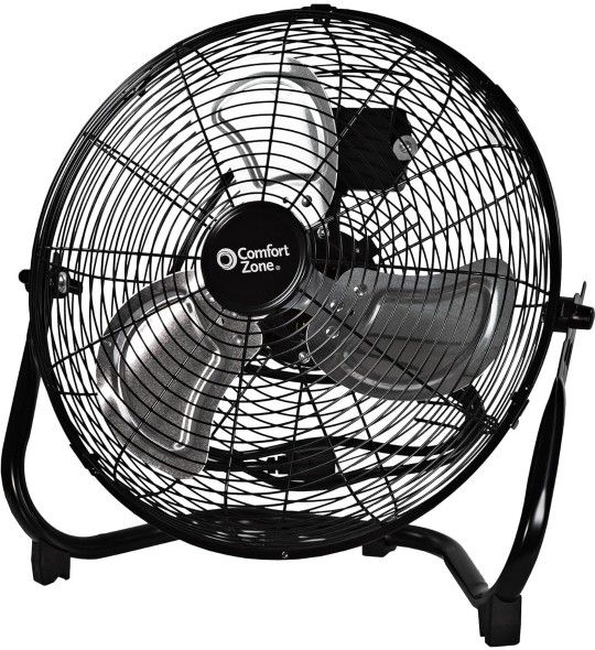 Cradle Floor Fan, Electric, High-Velocity,180 Degree Adjustable Tilt, 14 inch, 3 Speed