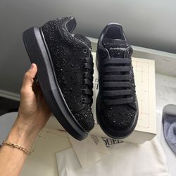 Alexander McQueen Black Rhinestone Shoes