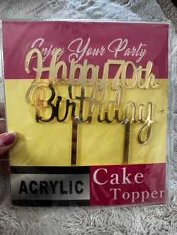 NEW 70th cake topper in gold color
