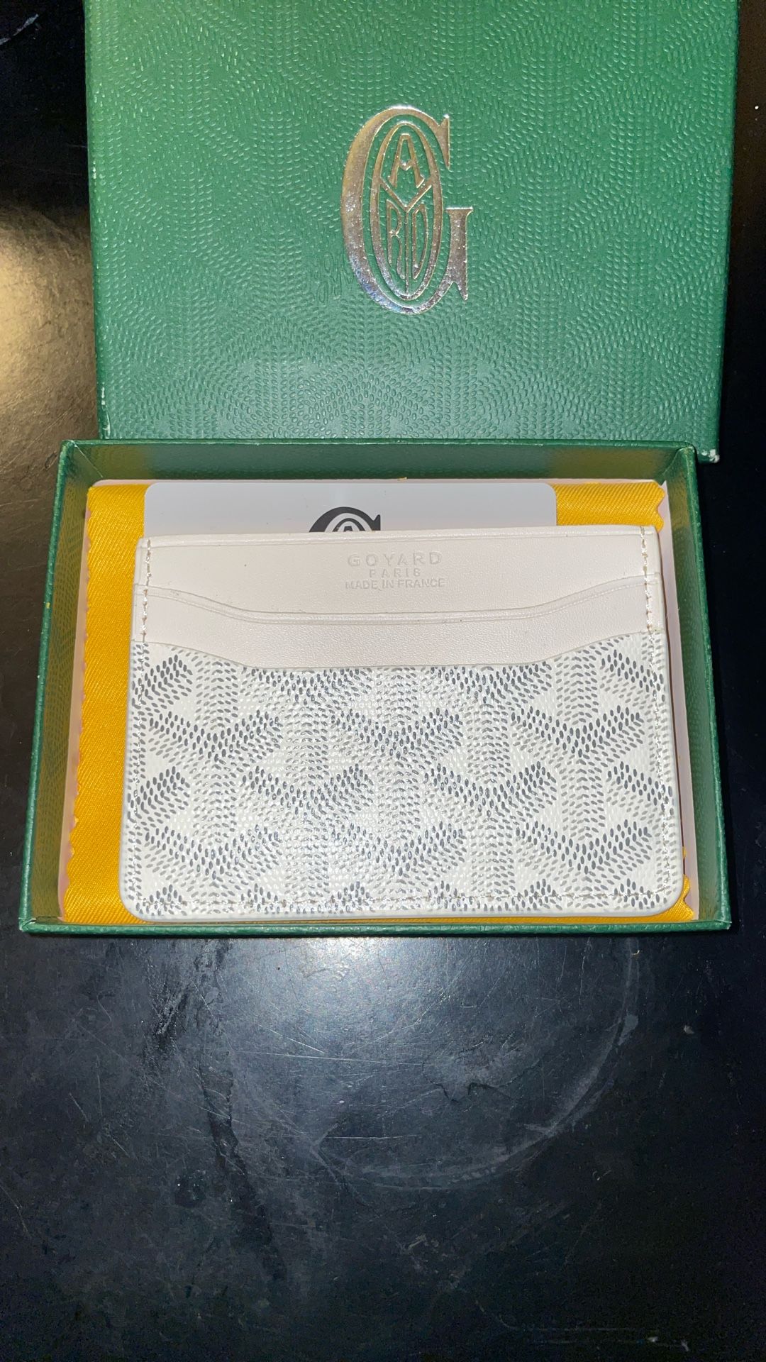 White Goyard wallet