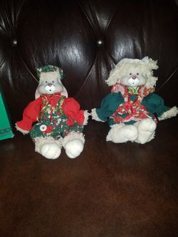 Two Christmas Dolls Decor