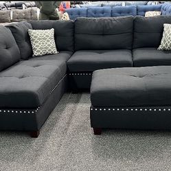 Sectional Sofa Set With Ottoman 