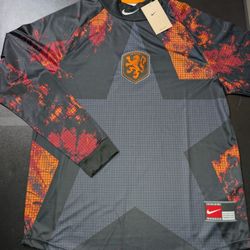 Retro Netherlands Long sleeve Soccer Jersey 