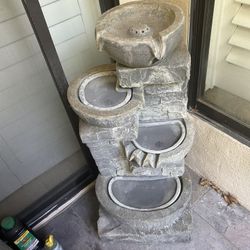 Outdoor Fountain With Lights