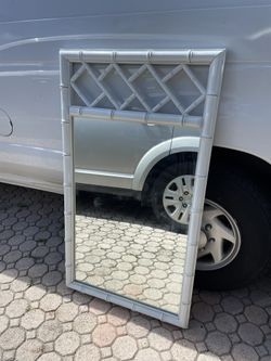 Bamboo Wall Mirror 27”1/2 X 48” In Good Condition $30 Firm On Price