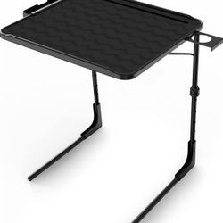 Table-Mate XL PRO TV Tray Table - Folding Table with Cup Holder and Tablet Slot- Couch Desk for Working from Home, Large TV Trays for Eating, Portable