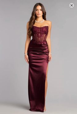 Wine Satin Prom Dress - NEVER USED - XXS - Windsor