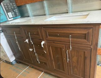 60" BATHROOM VANITY DOUBLE SINK NEW