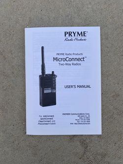 Pryme Two Way Radio And Ear Piece- Set Of 6