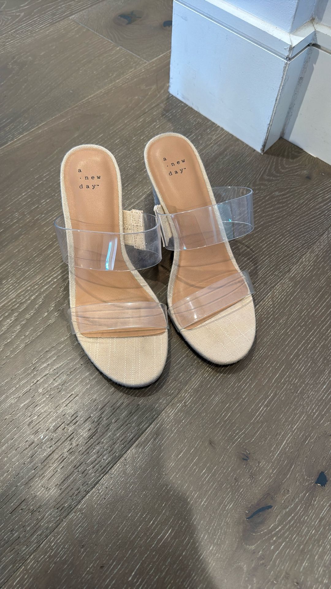 Clear Strap Wedge Heels Size 7