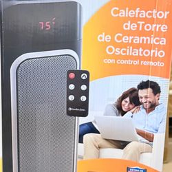 Comfort Zone Ocillating Ceramic Tower Heater with Remote Control