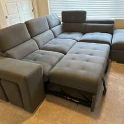 Tv Room Dura Space Sofa And Sleeper Bed With Ottoman And Two Additional Mini Stools