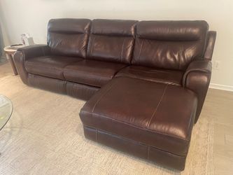 Haverti leather sectional electric reclining