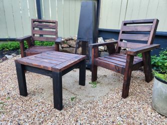 Handmade Wooden Patio Chair Set