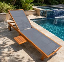 BRAND NEW Outdoor Chaise Lounge – Resort Style | Adjustable Recliner | Solid Wood | Pool & Patio