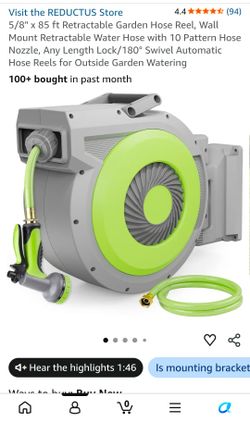 5/8" x 85 ft Retractable Garden Hose Reel