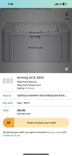 Pantum Laser Printer Black and White,Wireless Computer Printer Home Use,Small  Compact Design, Monochrome P2502W Print Up to 23PPM (White), 13.27inW X for  Sale in Sacramento, CA - OfferUp