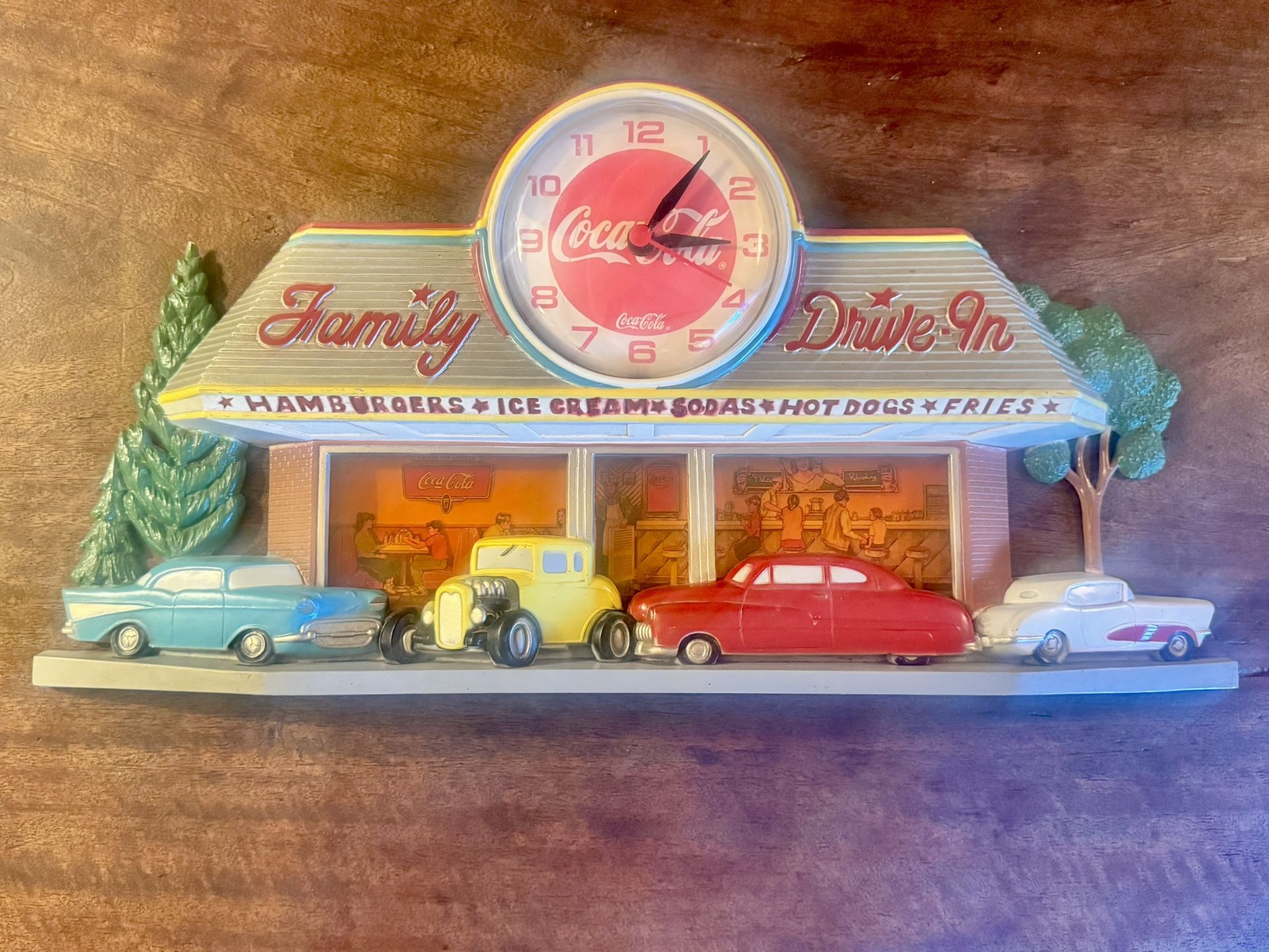 Vintage Coca-Cola Family Drive In Diner Wall Clock