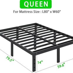 Queen Size Metal Bed Frame 