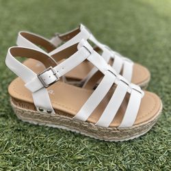 White Wedge Sandals Size 5.5-10