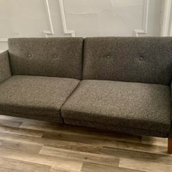 Grey Futon / Sleeper Sofa Bed