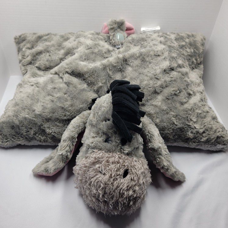 18" Disney Parks Eeyore Plush Pillow Pal Pet Winnie the Pooh Grey Donkey Stuffed