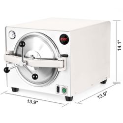 Dental Autoclave Steam Sterilizer 18L Automatic Pressure Release Safe Dentist HQ
