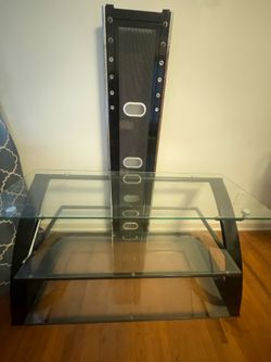 Glass shelves. Tv stand
