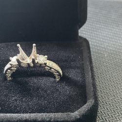 Diamond Engagement Ring, Size Approximately 6 3/4, Semi-Mount, 14k White Gold, .86 Carat 