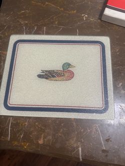 Vintage Duck Glass Cutting board or Kitchen displaying