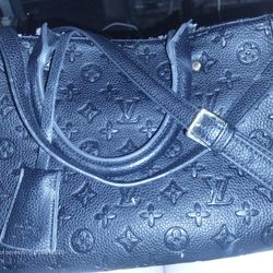 Louis Vuitton Montaigne In Black Monogram Empreinte Leather Cross Body Bag

